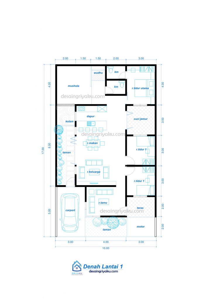 Rumah 10x17 Minimalis 1 Lantai Jasa Desain Rumah Online