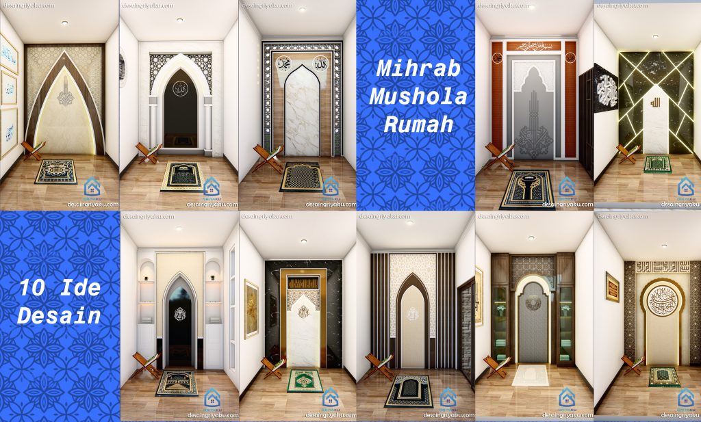 potrait 10 ide desain mihrab mushola rumah 1024x617 - 10 Desain Mihrab Mushola Rumah