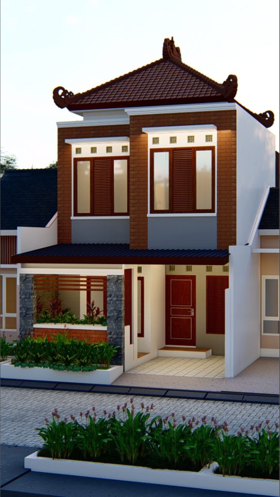 etnik 578x1024 - Ide Desain Pengembangan Rumah Subsidi Tipe 36 jadi 2 lantai