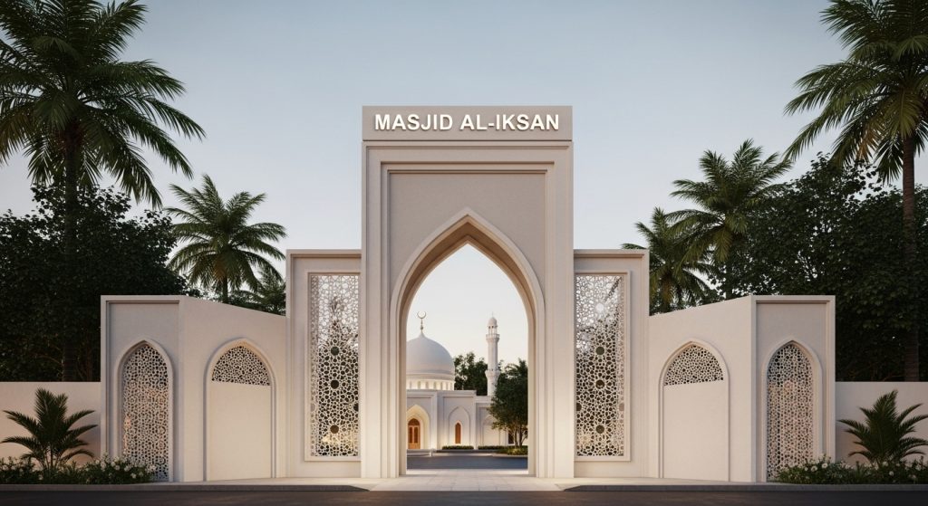 gerbang masjid modern 1024x559 - ide desain gerbang masjid