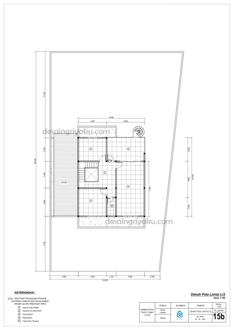 contoh paket 4 15 b denah pola lantai 768x1086 - Contoh Produk Dokumen Paket 4 Lengkap