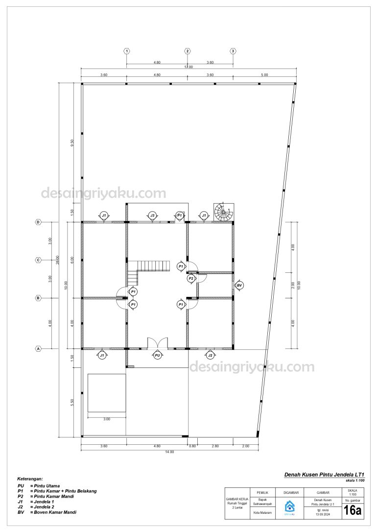 contoh paket 4 16 a denah kusen 768x1086 - Contoh Produk Dokumen Paket 4 Lengkap