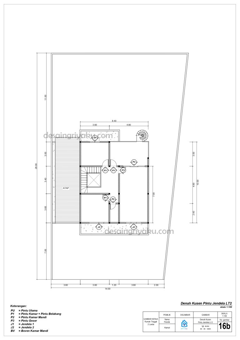 contoh paket 4 16 b denah kusen 768x1086 - Contoh Produk Dokumen Paket 4 Lengkap