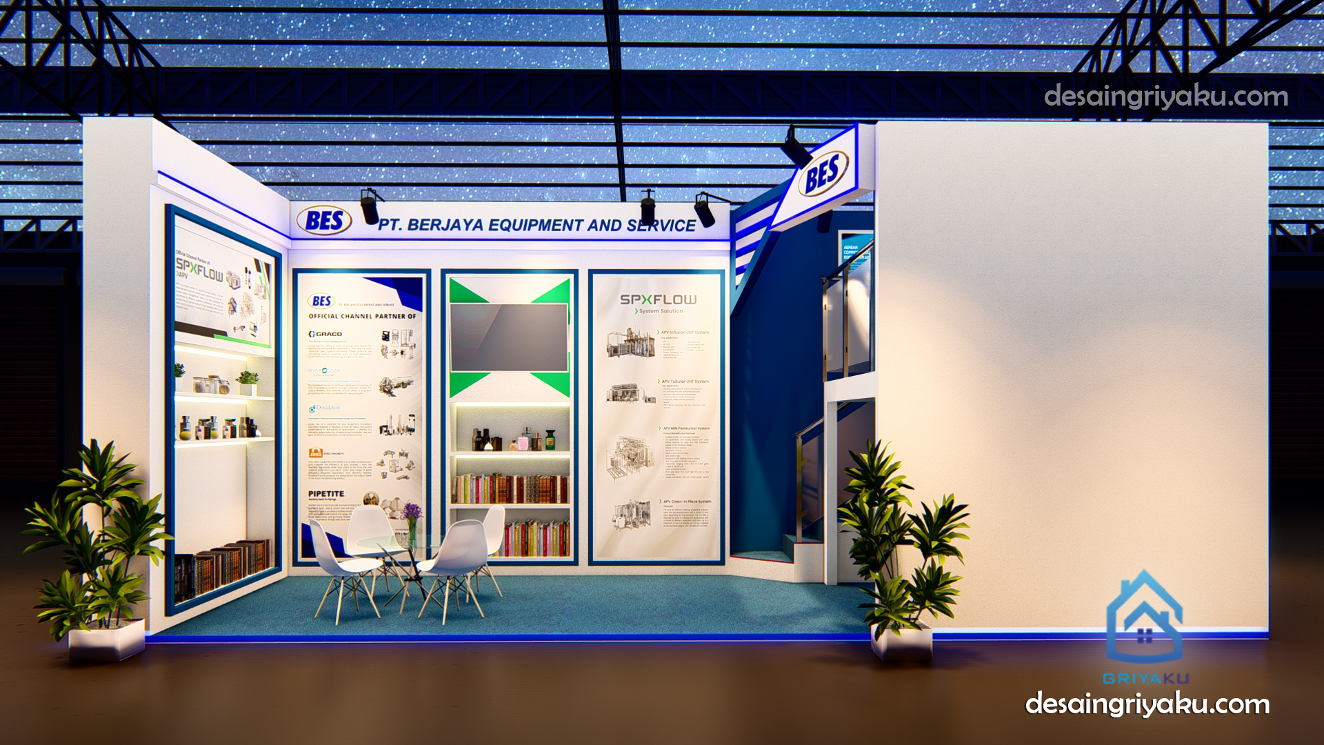 booth biru BES - Desain Booth