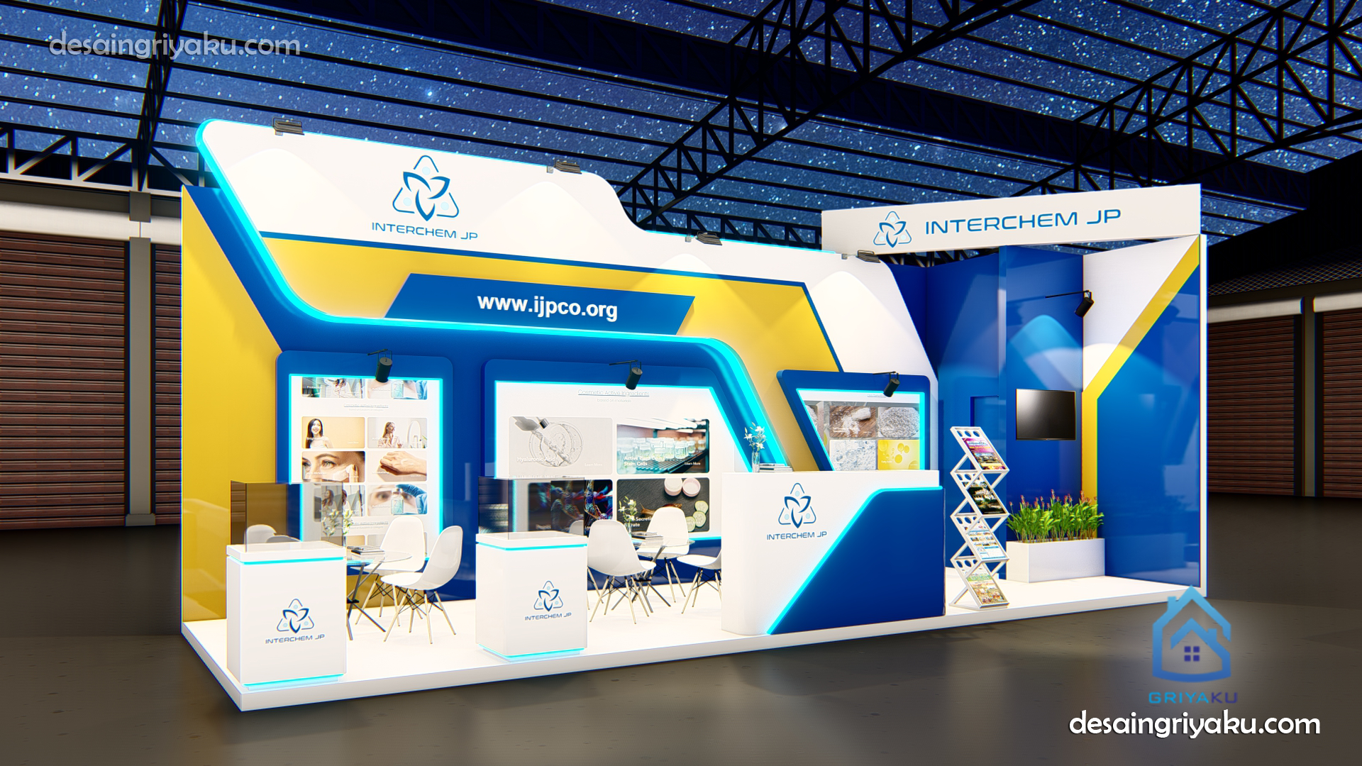booth biru kuning interchem 1 - Desain Booth