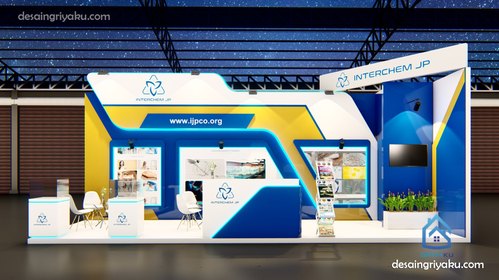 booth biru kuning interchem 1024x576 - Ide Booth Warna Biru