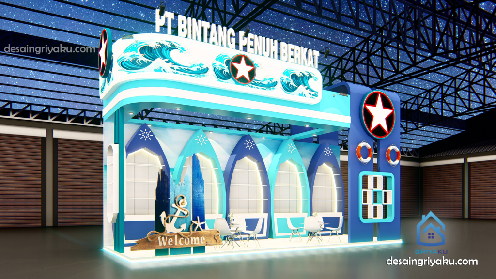 booth biru tema laut pt bintang penuh berkat 1 1024x576 - Ide Booth Warna Biru