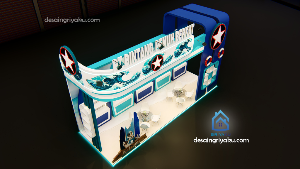 booth biru tema laut pt bintang penuh berkat 3 1024x576 - Ide Booth Warna Biru