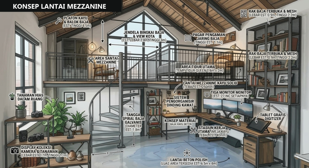 konsep lantai meezanine 1024x558 - Mengenal Lantai Mezzanine